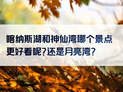 喀纳斯湖和神仙湾哪个景点更好看呢？还是月亮湾？