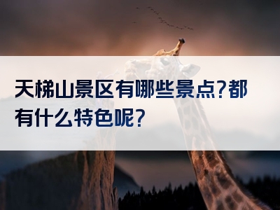 天梯山景区有哪些景点？都有什么特色呢？