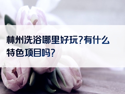 林州洗浴哪里好玩？有什么特色项目吗？