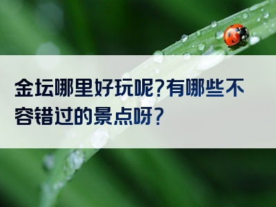 金坛哪里好玩呢？有哪些不容错过的景点呀？