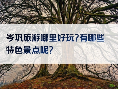 岑巩旅游哪里好玩？有哪些特色景点呢？