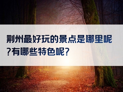 荆州最好玩的景点是哪里呢？有哪些特色呢？
