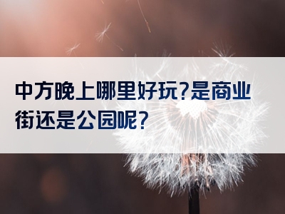 中方晚上哪里好玩？是商业街还是公园呢？