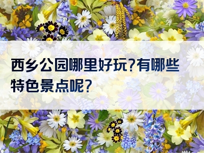 西乡公园哪里好玩？有哪些特色景点呢？