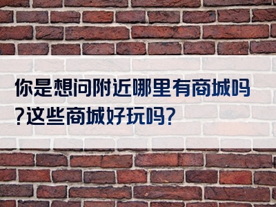 你是想问附近哪里有商城吗？这些商城好玩吗？
