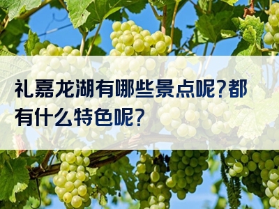 礼嘉龙湖有哪些景点呢？都有什么特色呢？