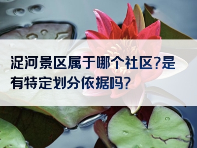 浞河景区属于哪个社区？是有特定划分依据吗？
