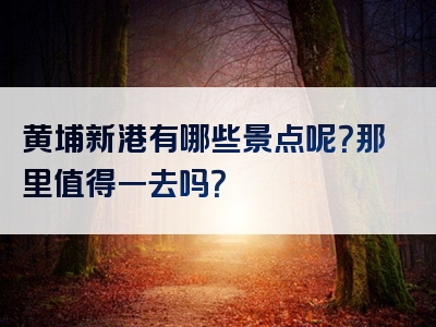 黄埔新港有哪些景点呢？那里值得一去吗？