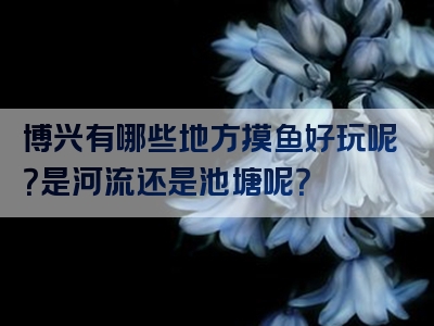 博兴有哪些地方摸鱼好玩呢？是河流还是池塘呢？