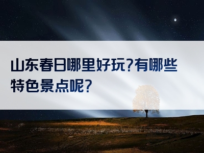 山东春日哪里好玩？有哪些特色景点呢？