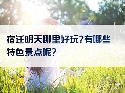 宿迁明天哪里好玩？有哪些特色景点呢？