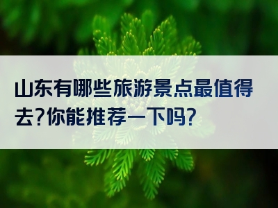 山东有哪些旅游景点最值得去？你能推荐一下吗？
