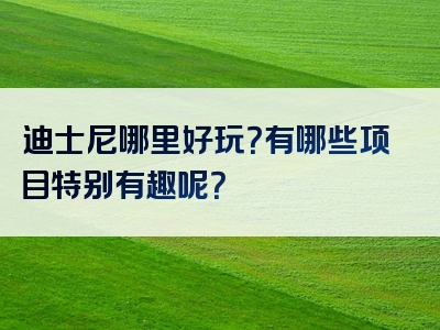 迪士尼哪里好玩？有哪些项目特别有趣呢？