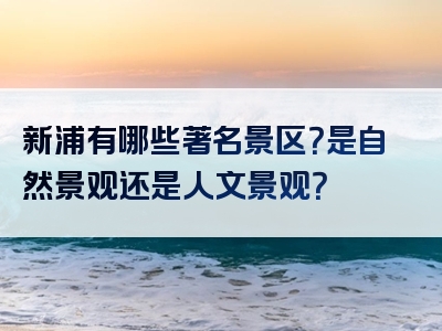 新浦有哪些著名景区？是自然景观还是人文景观？