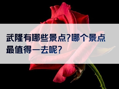 武隆有哪些景点？哪个景点最值得一去呢？