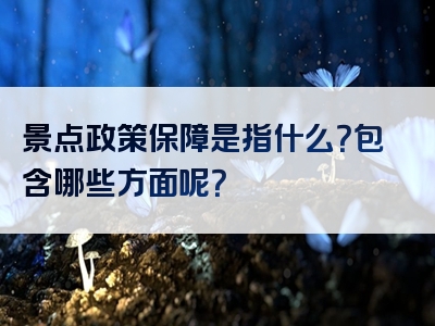 景点政策保障是指什么？包含哪些方面呢？
