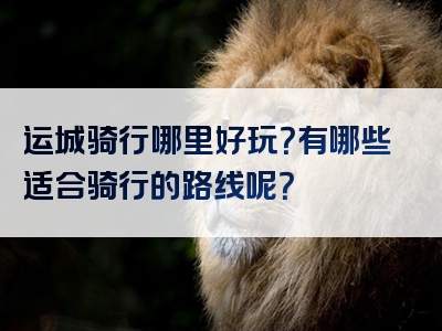 运城骑行哪里好玩？有哪些适合骑行的路线呢？