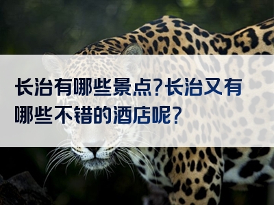 长治有哪些景点？长治又有哪些不错的酒店呢？