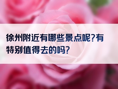 徐州附近有哪些景点呢？有特别值得去的吗？