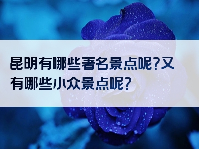昆明有哪些著名景点呢？又有哪些小众景点呢？