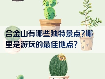 合金山有哪些独特景点？哪里是游玩的最佳地点？