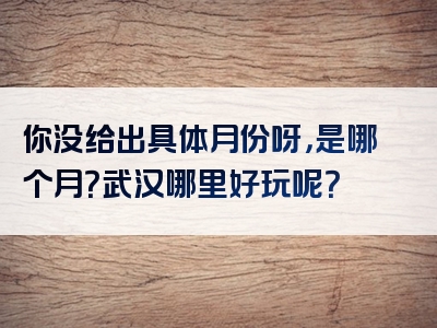 你没给出具体月份呀，是哪个月？武汉哪里好玩呢？