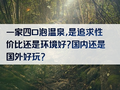 一家四口泡温泉，是追求性价比还是环境好？国内还是国外好玩？