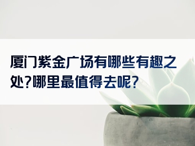 厦门紫金广场有哪些有趣之处？哪里最值得去呢？