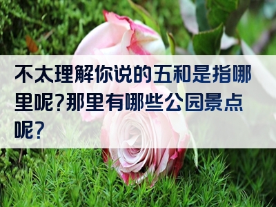不太理解你说的五和是指哪里呢？那里有哪些公园景点呢？