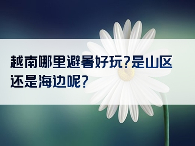 越南哪里避暑好玩？是山区还是海边呢？