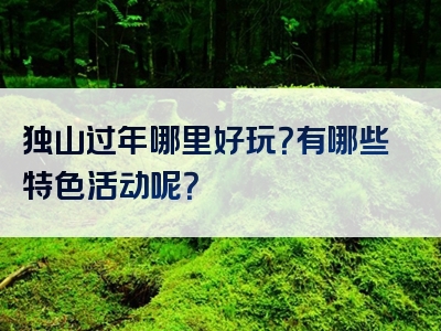 独山过年哪里好玩？有哪些特色活动呢？