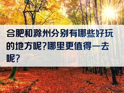 合肥和滁州分别有哪些好玩的地方呢？哪里更值得一去呢？