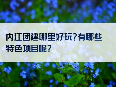 内江团建哪里好玩？有哪些特色项目呢？