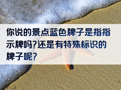 你说的景点蓝色牌子是指指示牌吗？还是有特殊标识的牌子呢？