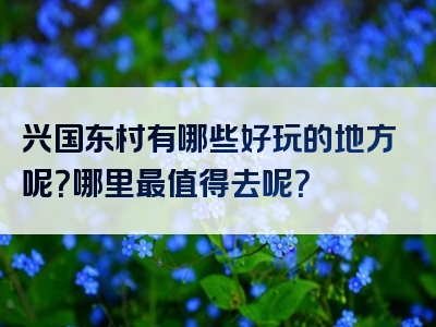 兴国东村有哪些好玩的地方呢？哪里最值得去呢？