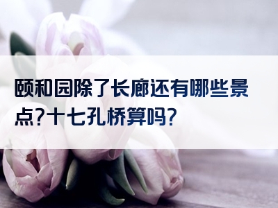 颐和园除了长廊还有哪些景点？十七孔桥算吗？