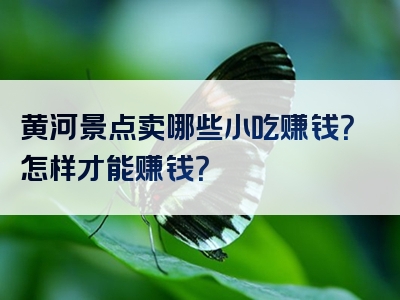 黄河景点卖哪些小吃赚钱？怎样才能赚钱？