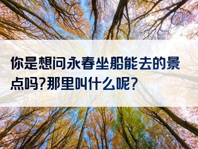 你是想问永春坐船能去的景点吗？那里叫什么呢？