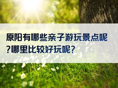 原阳有哪些亲子游玩景点呢？哪里比较好玩呢？