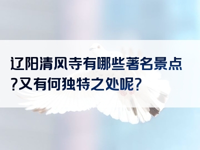 辽阳清风寺有哪些著名景点？又有何独特之处呢？