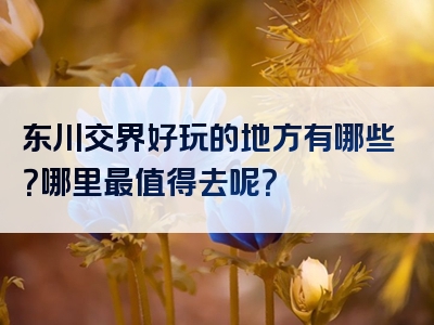 东川交界好玩的地方有哪些？哪里最值得去呢？