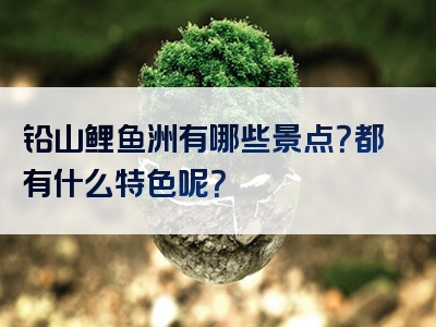 铅山鲤鱼洲有哪些景点？都有什么特色呢？