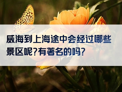 威海到上海途中会经过哪些景区呢？有著名的吗？