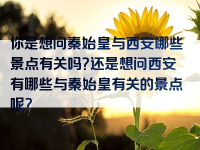 你是想问秦始皇与西安哪些景点有关吗？还是想问西安有哪些与秦始皇有关的景点呢？