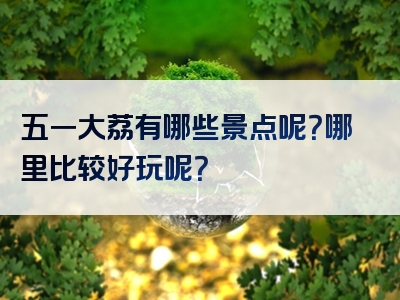 五一大荔有哪些景点呢？哪里比较好玩呢？