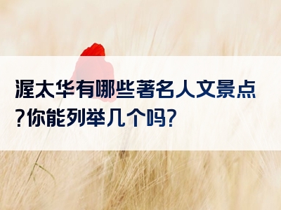 渥太华有哪些著名人文景点？你能列举几个吗？
