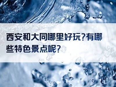 西安和大同哪里好玩？有哪些特色景点呢？