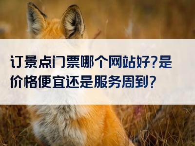 订景点门票哪个网站好？是价格便宜还是服务周到？
