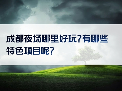 成都夜场哪里好玩？有哪些特色项目呢？