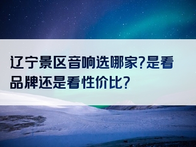 辽宁景区音响选哪家？是看品牌还是看性价比？